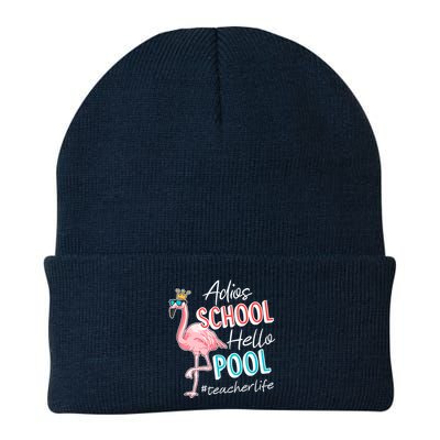 Adios School Hello Pool Teacher Life Flamingo Beanie