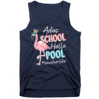 Adios School Hello Pool Teacher Life Flamingo Tank Top