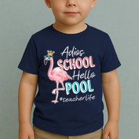 Adios School Hello Pool Teacher Life Flamingo Toddler T-Shirt