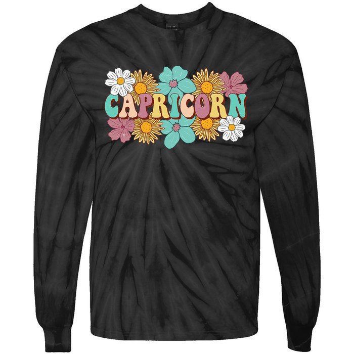 Astrology December January birthday Zodiac sign Capricorn Tie-Dye Long Sleeve Shirt