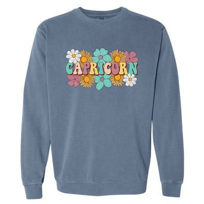 Astrology December January birthday Zodiac sign Capricorn Garment-Dyed Sweatshirt