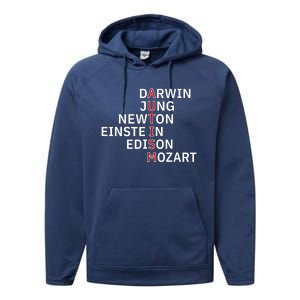 Autism Darwin Jung Newton Einste In Edison Mozart Gift Performance Fleece Hoodie