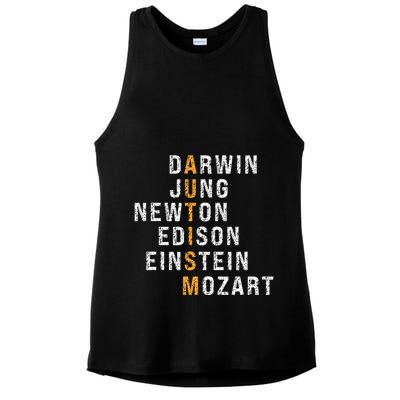 Autism Darwin Jung Newton Edison Einstein Newton Mozart Ladies PosiCharge Tri-Blend Wicking Tank