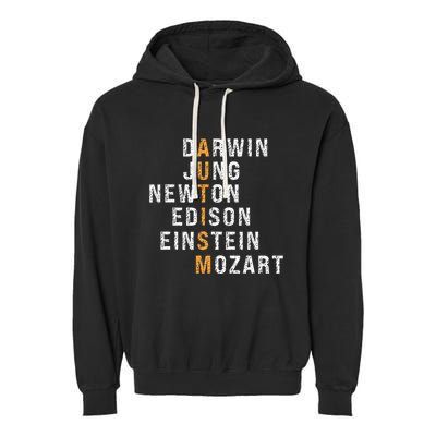 Autism Darwin Jung Newton Edison Einstein Newton Mozart Garment-Dyed Fleece Hoodie