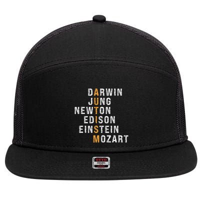Autism Darwin Jung Newton Edison Einstein Newton Mozart 7 Panel Mesh Trucker Snapback Hat