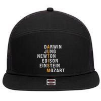 Autism Darwin Jung Newton Edison Einstein Newton Mozart 7 Panel Mesh Trucker Snapback Hat