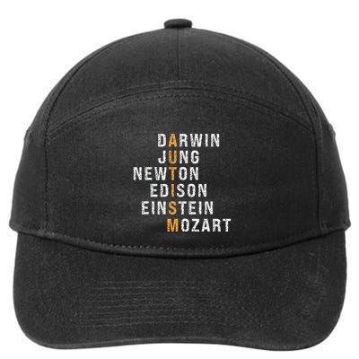 Autism Darwin Jung Newton Edison Einstein Newton Mozart 7-Panel Snapback Hat