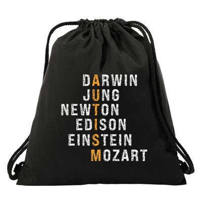 Autism Darwin Jung Newton Edison Einstein Newton Mozart Drawstring Bag