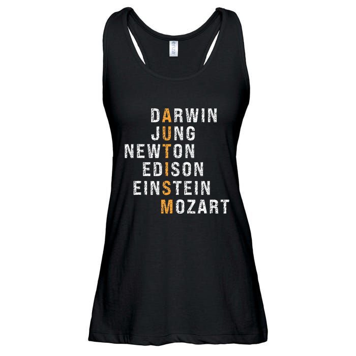 Autism Darwin Jung Newton Edison Einstein Newton Mozart Ladies Essential Flowy Tank