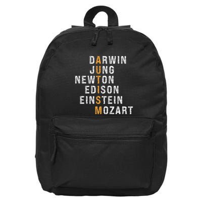 Autism Darwin Jung Newton Edison Einstein Newton Mozart 16 in Basic Backpack