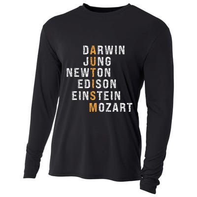 Autism Darwin Jung Newton Edison Einstein Newton Mozart Cooling Performance Long Sleeve Crew