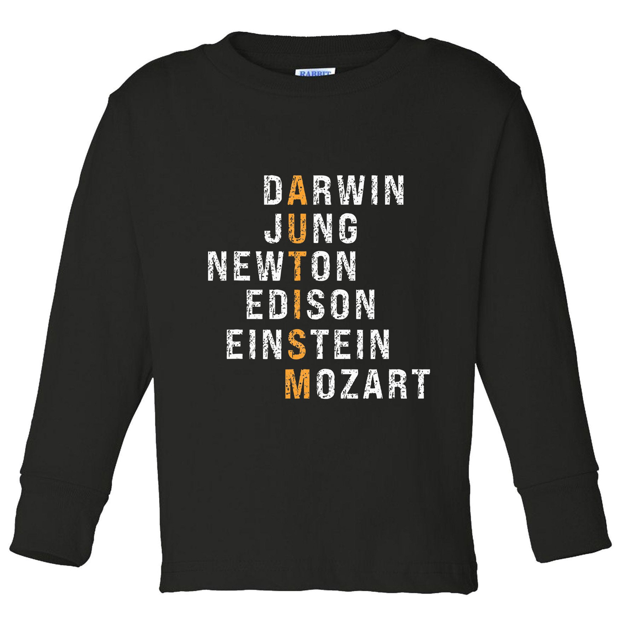 Autism Darwin Jung Newton Edison Einstein Newton Mozart Toddler Long Sleeve Shirt