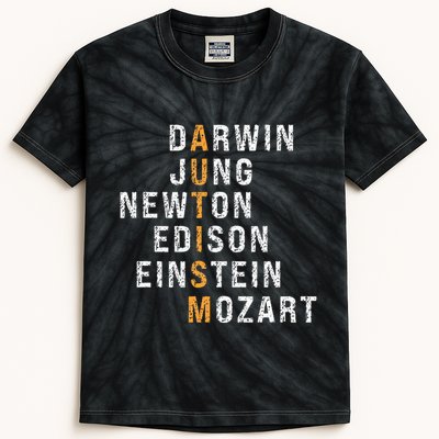 Autism Darwin Jung Newton Edison Einstein Newton Mozart Kids Tie-Dye T-Shirt