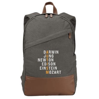 Autism Darwin Jung Newton Edison Einstein Newton Mozart Cotton Canvas Backpack