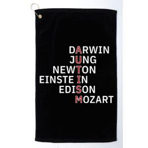 Autism Darwin Jung Newton Einste In Edison Mozart Gift Platinum Collection Golf Towel