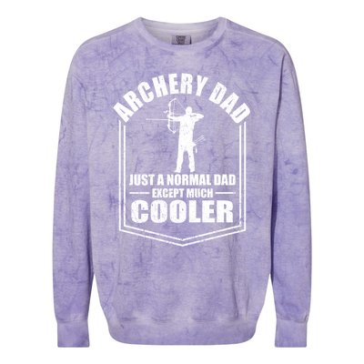 Archery Dad Just A Normal Dad Except Cooler Fathers Day Funny Gift Colorblast Crewneck Sweatshirt