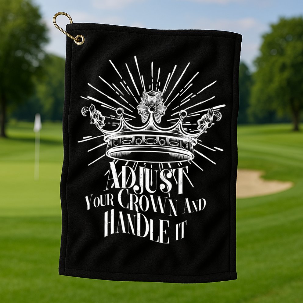 Adjust Your Crown and Handle It Golf Towel