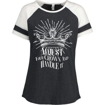 Adjust Your Crown and Handle It Enza Ladies Jersey Colorblock Tee