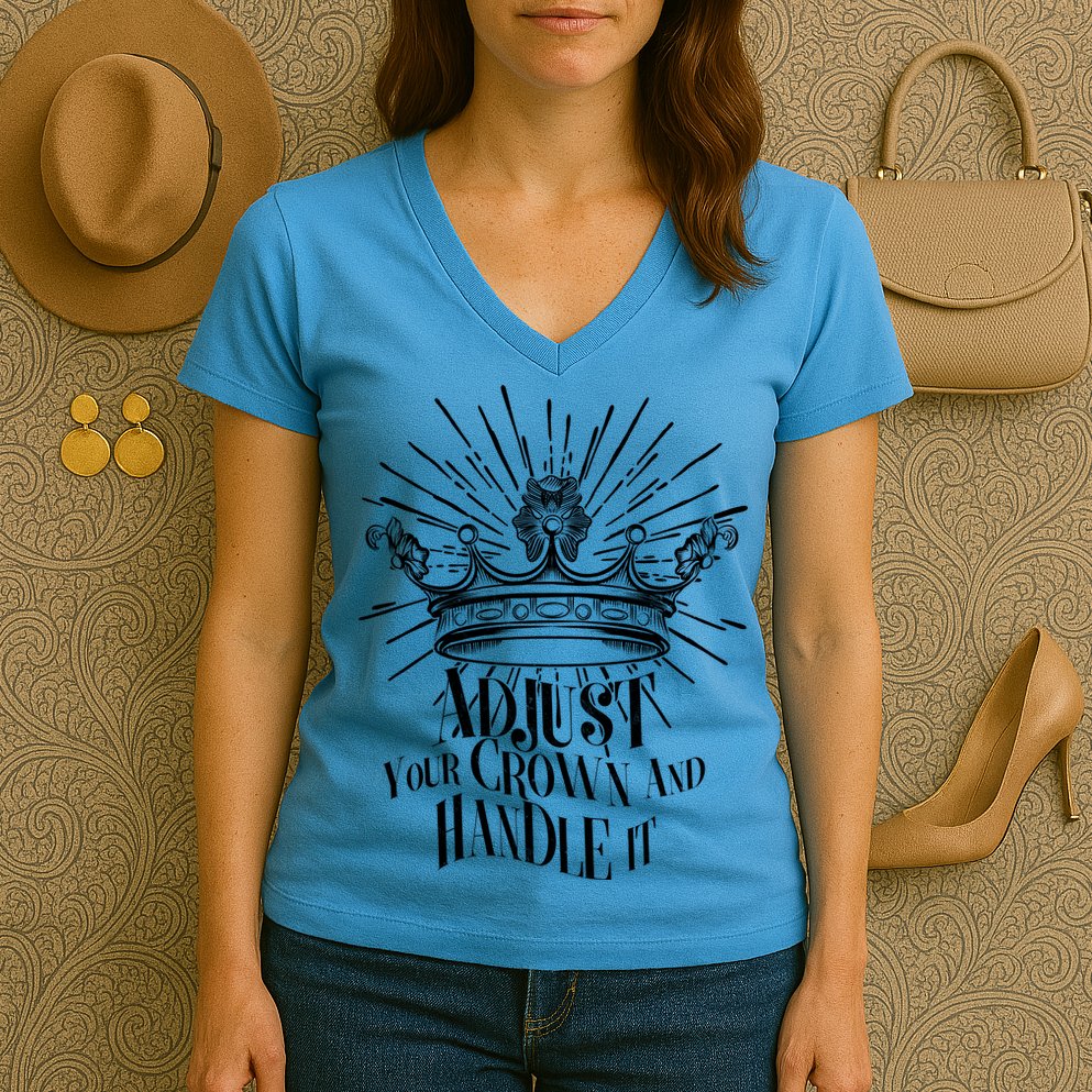 Adjust Your Crown and Handle It Women's V-Neck T-Shirt
