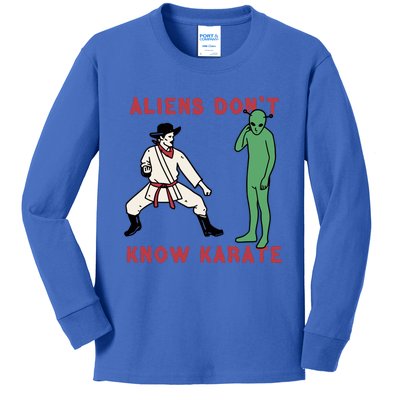 Aliens Dont Know Karate Kids Long Sleeve Shirt