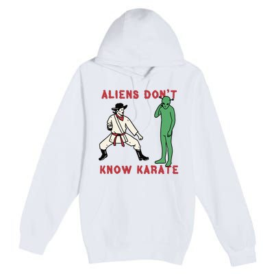 Aliens Dont Know Karate Premium Pullover Hoodie