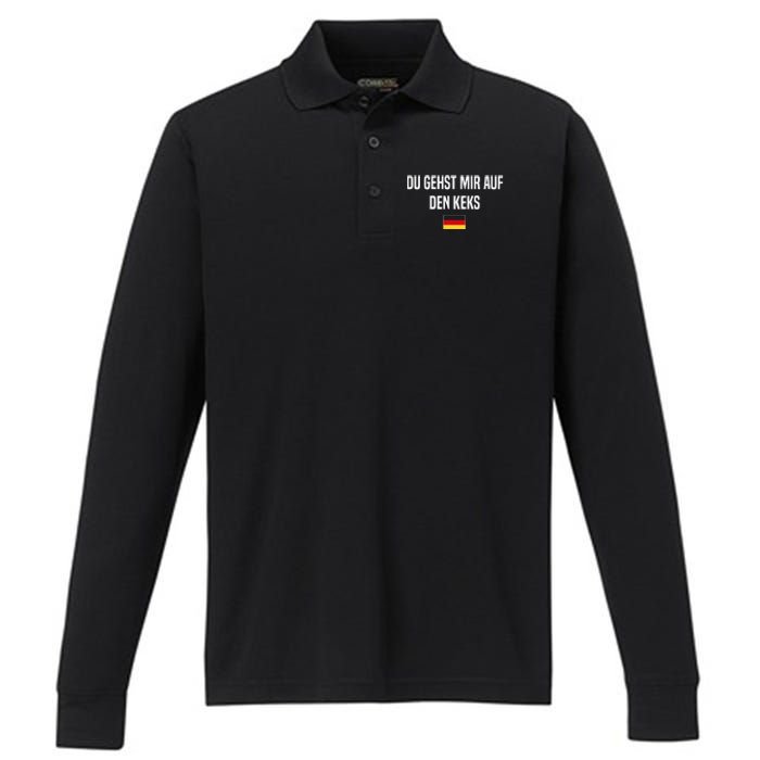 Auf Den Keks Gehen German Language Germany German Saying Performance Long Sleeve Polo