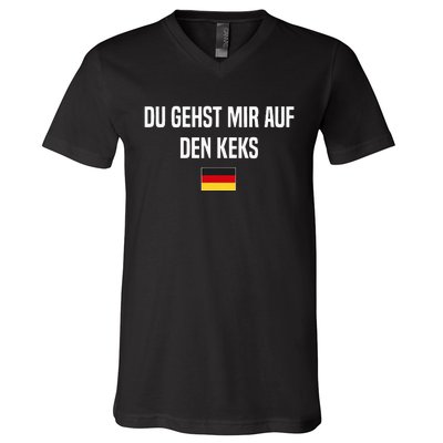 Auf Den Keks Gehen German Language Germany German Saying V-Neck T-Shirt