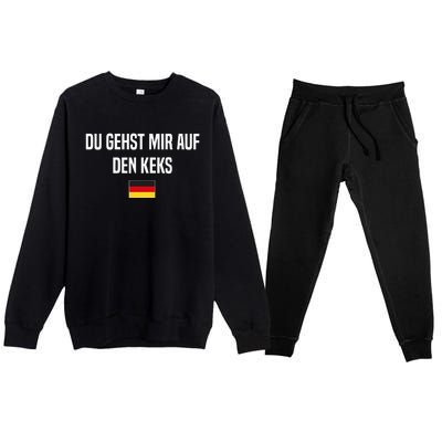 Auf Den Keks Gehen German Language Germany German Saying Premium Crewneck Sweatsuit Set