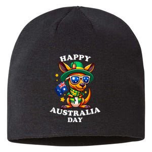 Australia Day Kangaroo Australian Flag Aussie Roo Sustainable Beanie