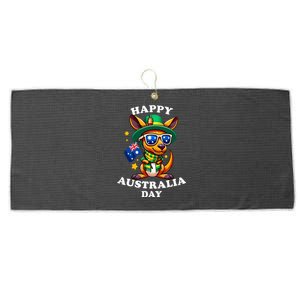 Australia Day Kangaroo Australian Flag Aussie Roo Large Microfiber Waffle Golf Towel