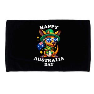 Australia Day Kangaroo Australian Flag Aussie Roo Microfiber Hand Towel