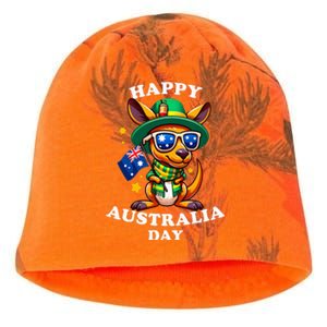 Australia Day Kangaroo Australian Flag Aussie Roo Kati - Camo Knit Beanie