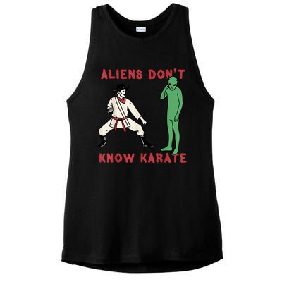 Aliens Dont Know Karate Ladies PosiCharge Tri-Blend Wicking Tank