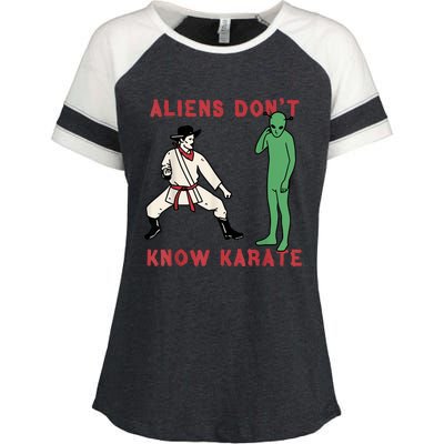 Aliens Dont Know Karate Enza Ladies Jersey Colorblock Tee