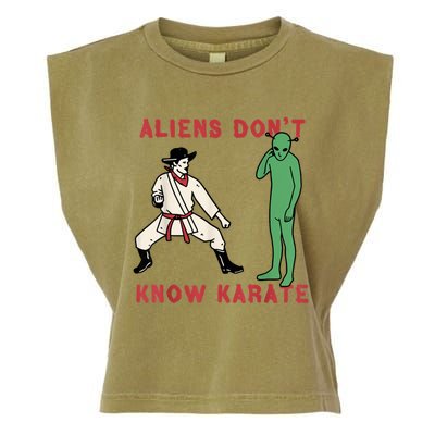 Aliens Dont Know Karate Garment-Dyed Women's Muscle Tee