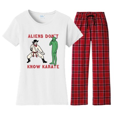 Aliens Dont Know Karate Women's Flannel Pajama Set