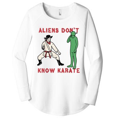 Aliens Dont Know Karate Women's Perfect Tri Tunic Long Sleeve Shirt