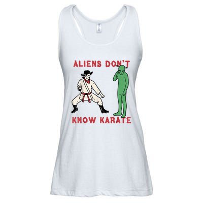 Aliens Dont Know Karate Ladies Essential Flowy Tank