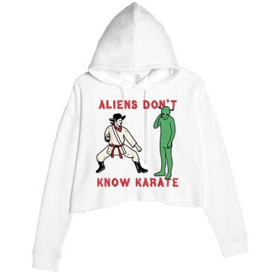 Aliens Dont Know Karate Crop Fleece Hoodie