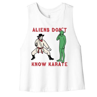 Aliens Dont Know Karate Women's Racerback Cropped Tank