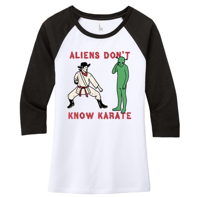 Aliens Dont Know Karate Women's Tri-Blend 3/4-Sleeve Raglan Shirt