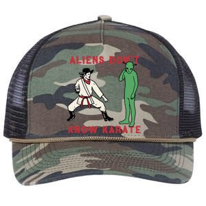 Aliens DonT Know Karate Retro Rope Trucker Hat Cap