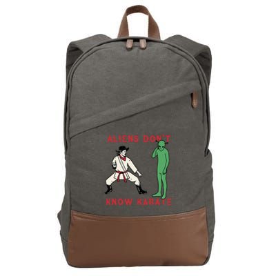 Aliens DonT Know Karate Cotton Canvas Backpack