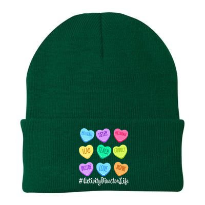 Activity Director Life Teacher Valentines Day Candy Heart Knit Cap Winter Beanie