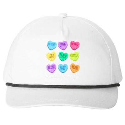 Activity Director Life Teacher Valentines Day Candy Heart Snapback Five-Panel Rope Hat