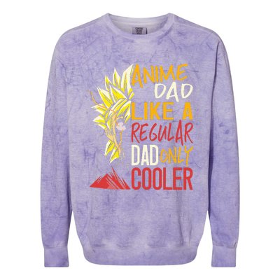 Anime Dad Like A Regular Dad Only Cooler Fathers Day Otaku Colorblast Crewneck Sweatshirt