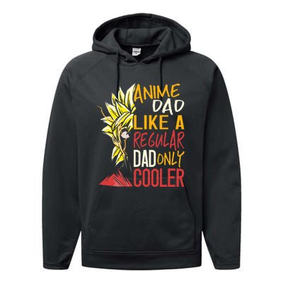 Anime Dad Like A Regular Dad Only Cooler Fathers Day Otaku Performance Fleece Hoodie