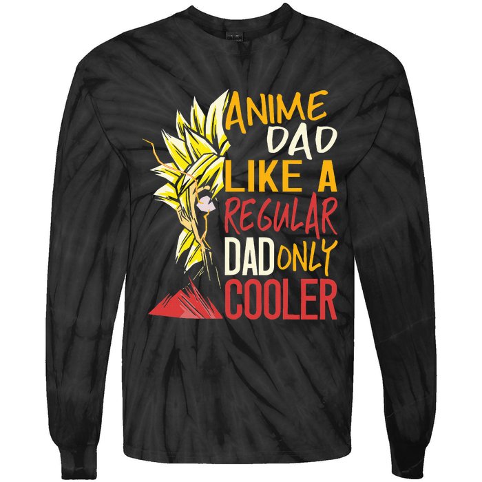 Anime Dad Like A Regular Dad Only Cooler Fathers Day Otaku Tie-Dye Long Sleeve Shirt