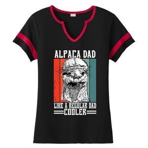 Alpaca Dad Like A Regular Dad Cooler Cute Gift Ladies Halftime Notch Neck Tee