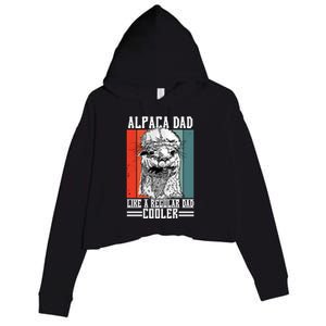 Alpaca Dad Like A Regular Dad Cooler Cute Gift Crop Fleece Hoodie